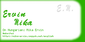 ervin mika business card